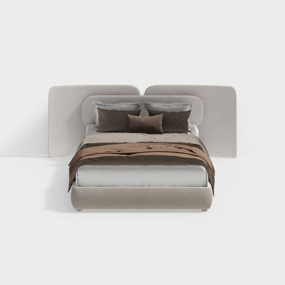 Elegant Minimalist Bed 3D model