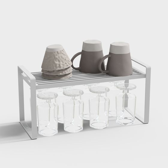 Minimalist Barware Rack 3D model