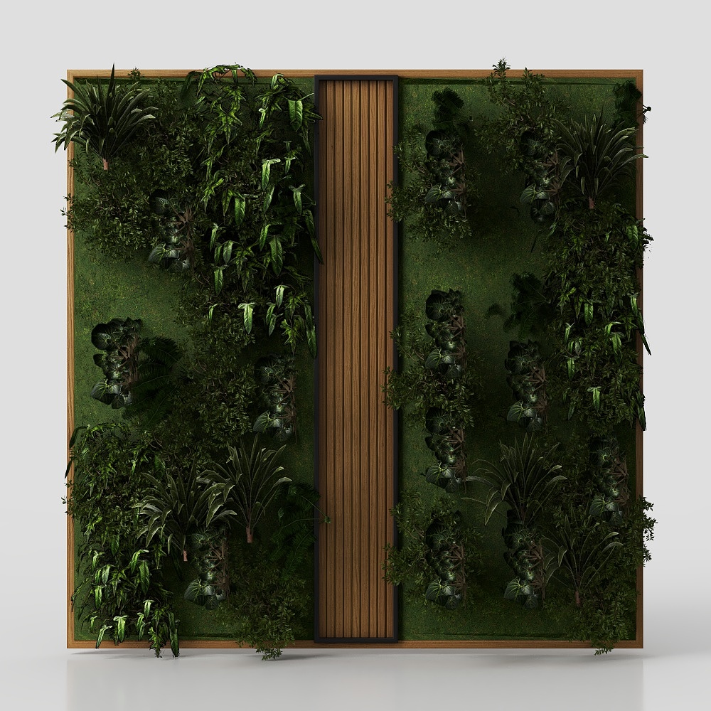 Indoor Wall  Vertical Garden in Wooden Base
