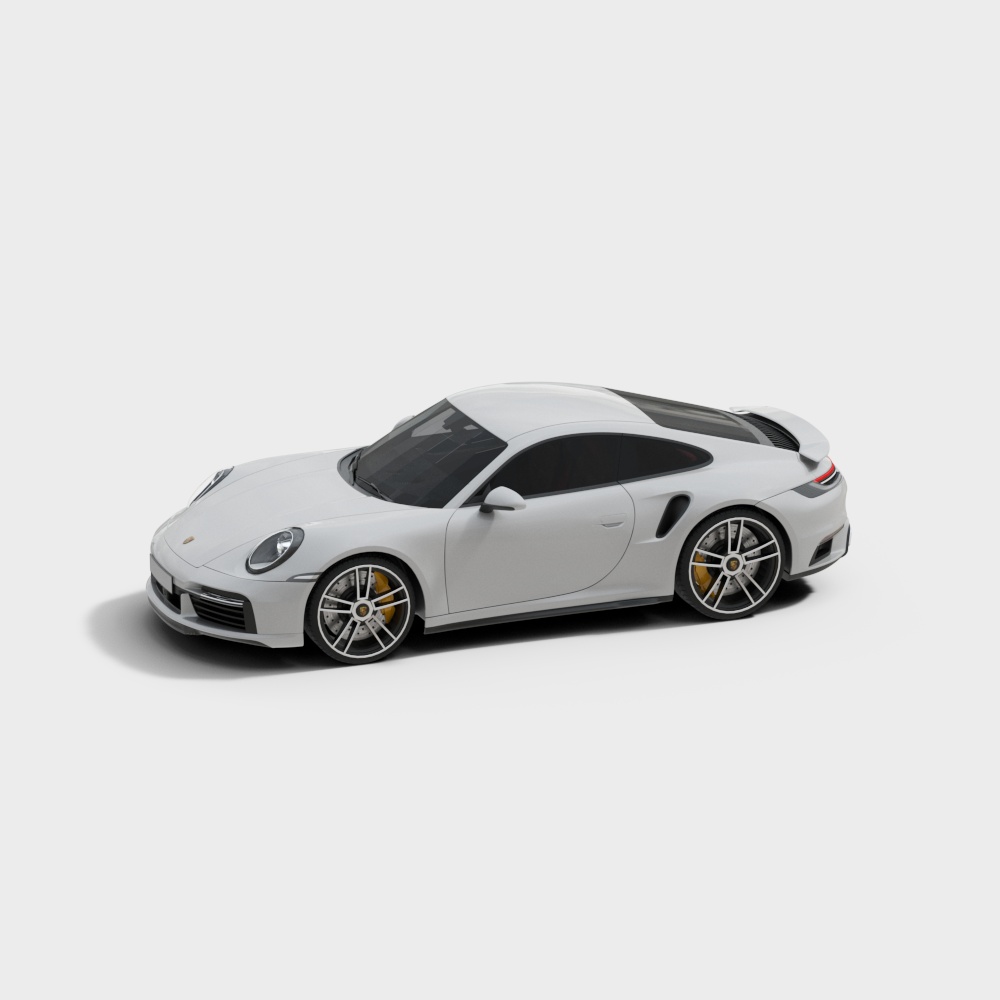Porsche 911 Turbo S 3D Model – Sleek Low-Poly Car