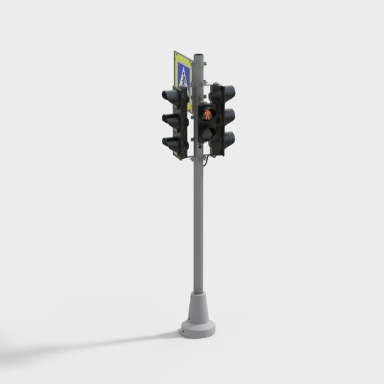 Modern Traffic Light 3D Model Design