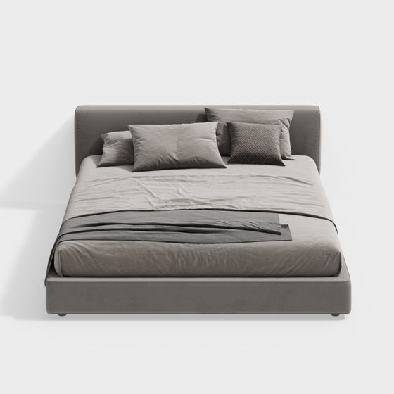 Modern Minimalist 3D Bed Model