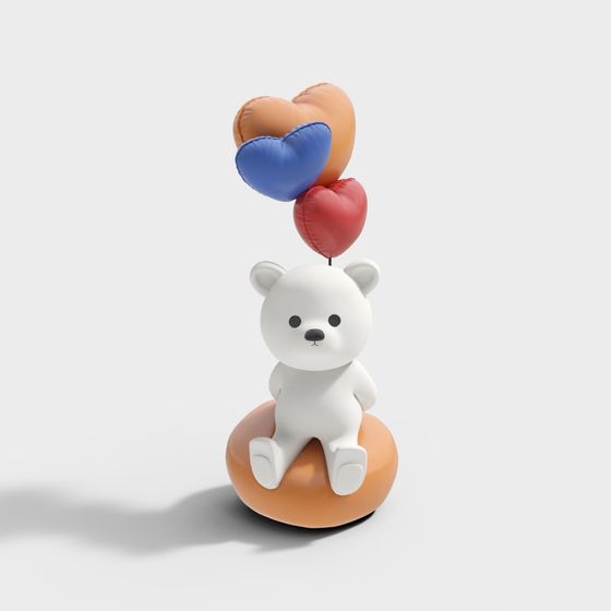 Colorful Balloon Bear 3D model for Creative Designs
