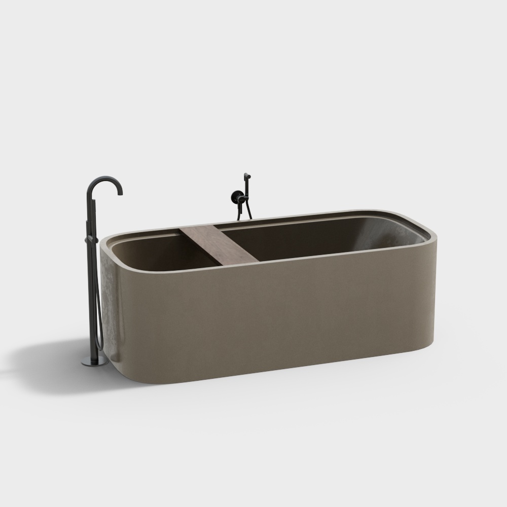 Modern Minimalist Bathtub 3D Model – Low-Poly Design