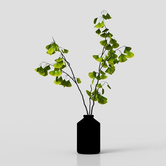 Greenery Vase Low Poly 3D model