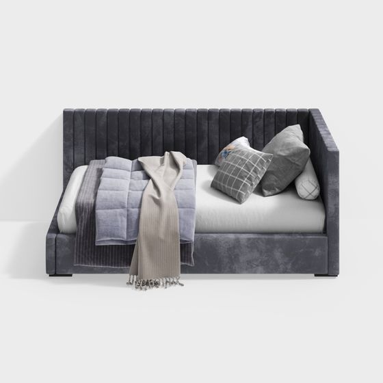 Urban Velvet Bed 3D model for Modern Interiors