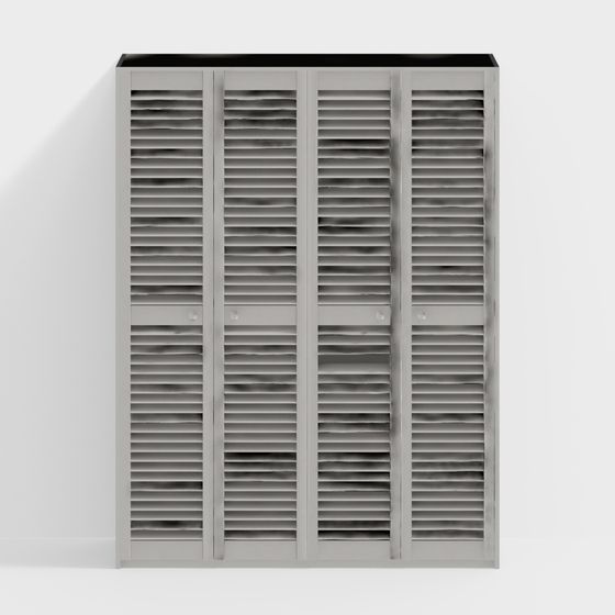 City Louver Cabinet 3D model for Chic Spaces
