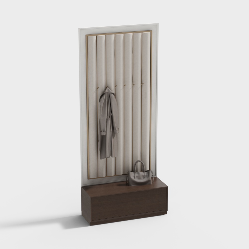 Modern entrance to change shoes stool hanging clothes area