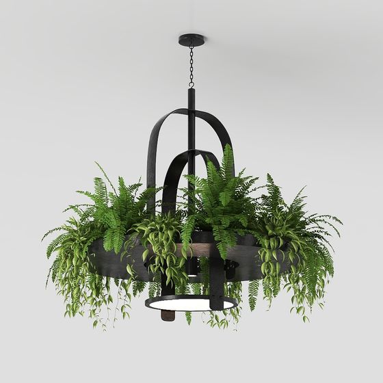 Lush Green Pendant Light 3D model