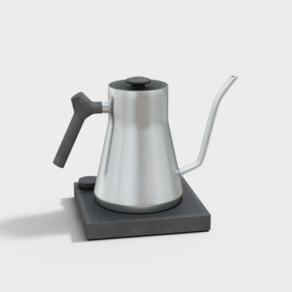 Stylish Stainless Steel Electric Kettle 3D model