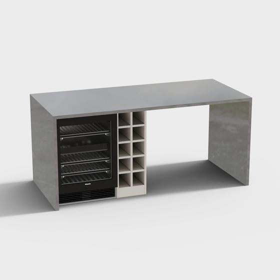 Concrete Bar Counter 3D model