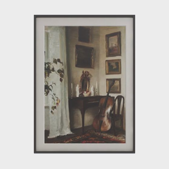 Classic Music Room 3D model for Vintage Interiors