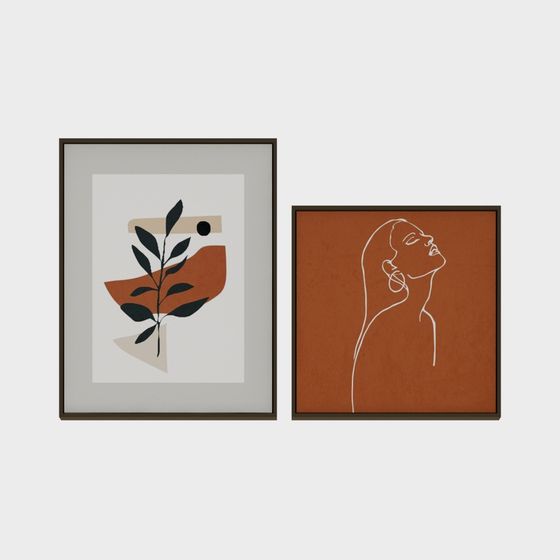 Abstract Art Frames 3D model