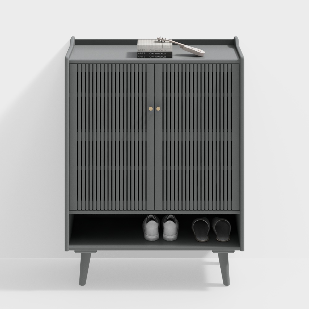 Moderner cremefarbener Schuhschrank