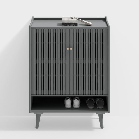 Moderner cremefarbener Schuhschrank