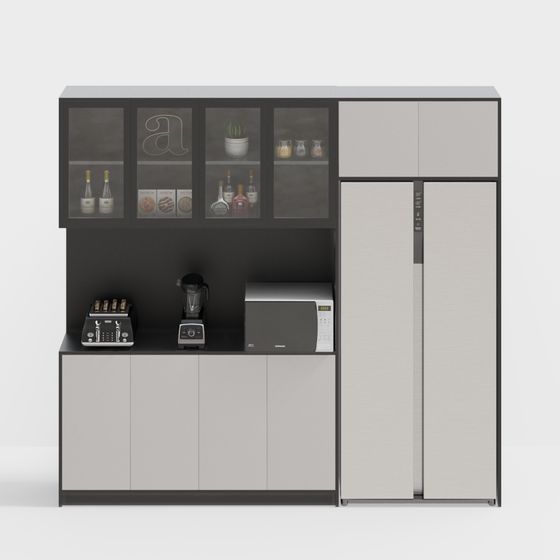 Contemporary Kitchen Storage Cabinet 3D model