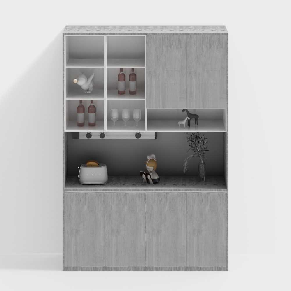 Modern cream wine cabinet