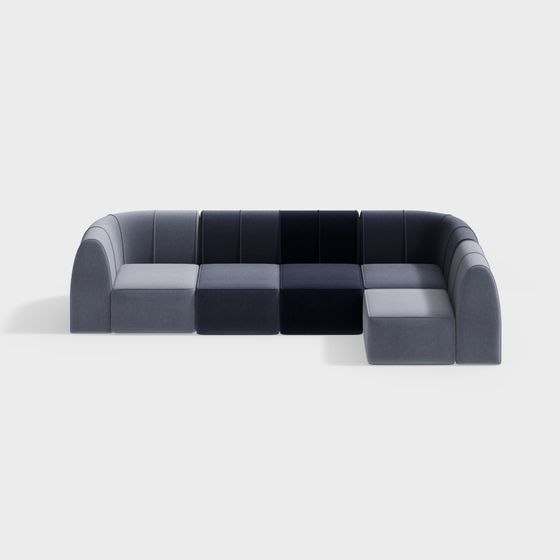 Futuristic Low-Poly Sofa 3D model