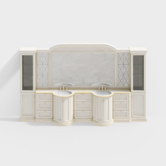 Elegant Low-Poly Bathroom Vanity 3D model