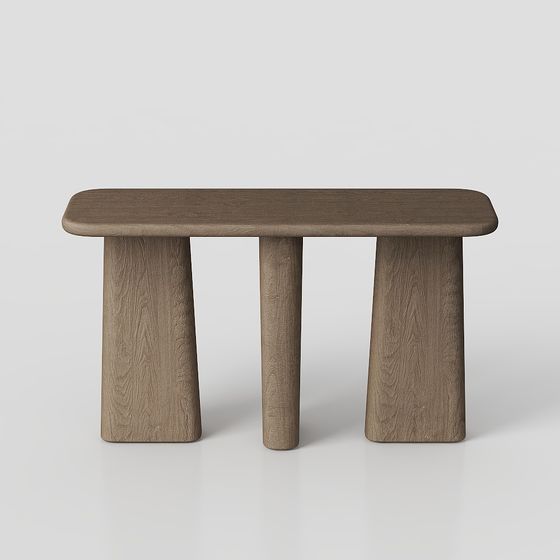 Unique Wooden Bench 3D Model