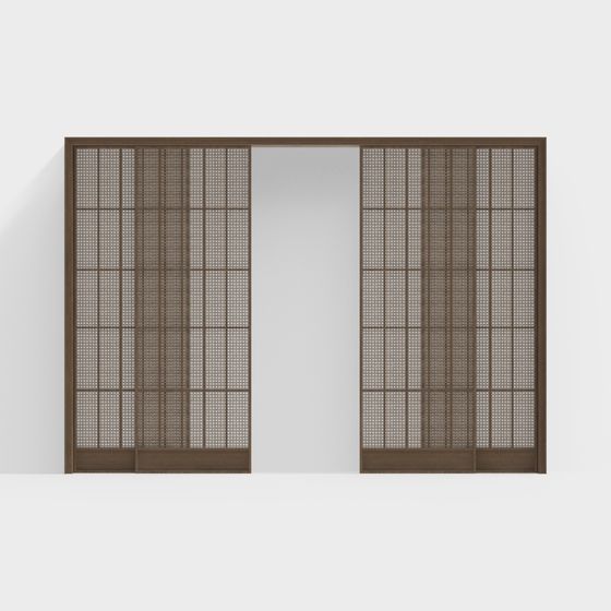 Japanese Style Folding Screen 3D model for Interior Design