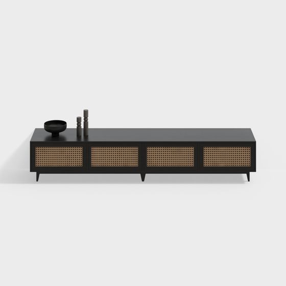 Stylish Vintage-Inspired TV Cabinet 3D model