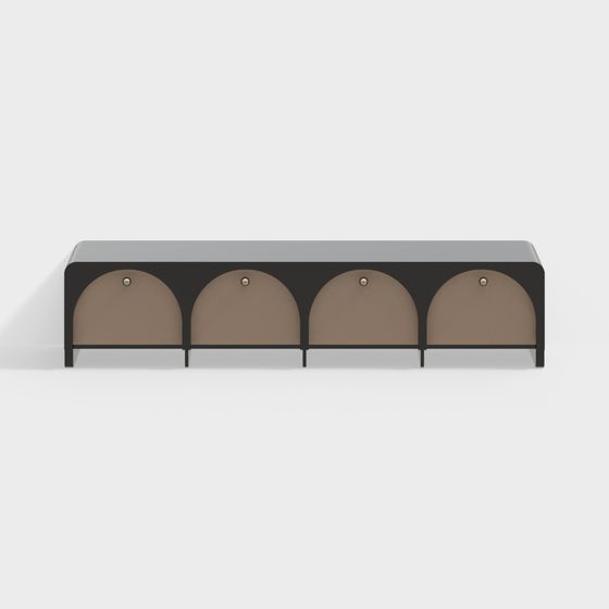 Curved Storage Bench 3D model for Modern Aesthetics