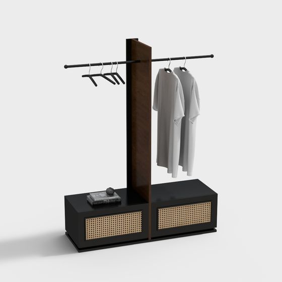 Contemporary Clothing Display Rack 3D model