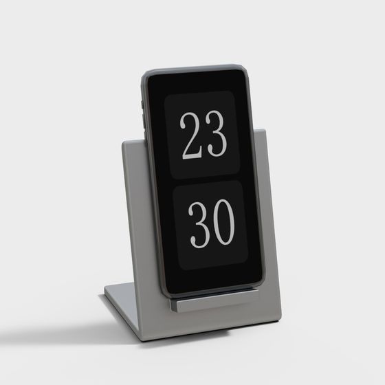 Sleek Low-Poly Smart Clock 3D model for Modern Spaces