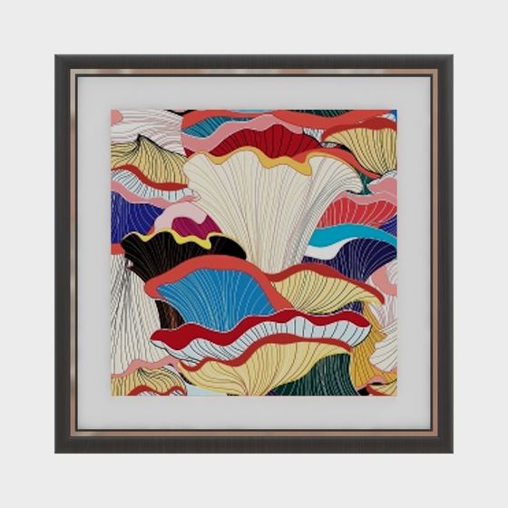 Dynamic Wave Art Frame 3D model