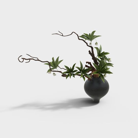 Vibrant Low-Poly Potted Plant 3D model