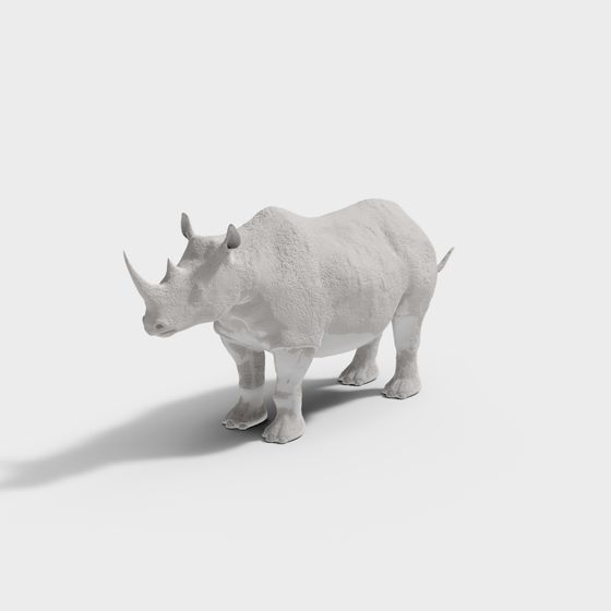Realistic Rhino 3D Model for Creative Projects