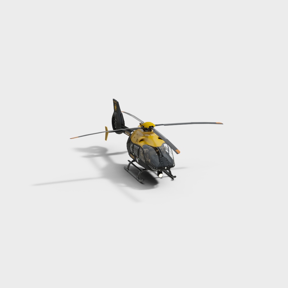 Futuristic Low-Poly Helicopter 3D Model