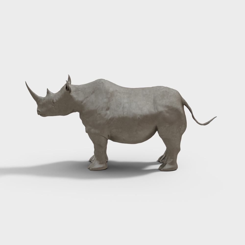 Realistic Low-Poly Rhinoceros 3D Model