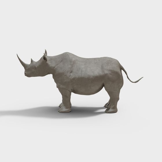 Realistic Low-Poly Rhinoceros 3D Model