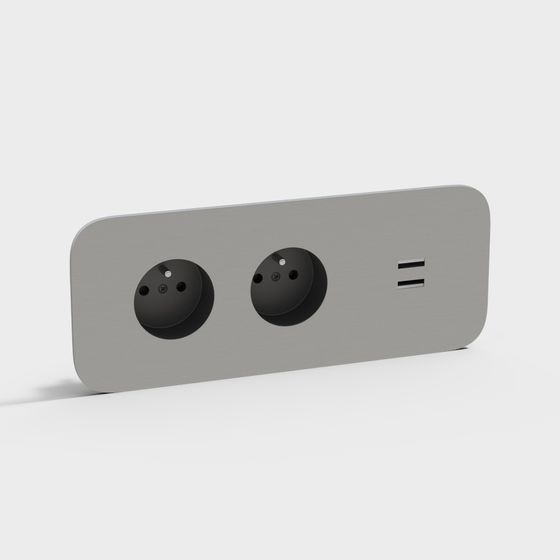 Stylish Gray Metal Outlet 3D model
