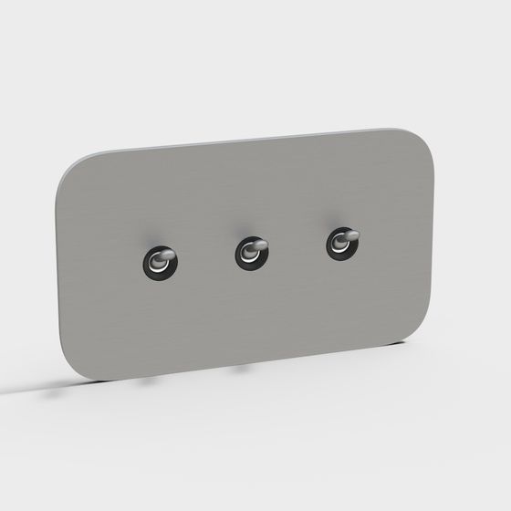 Elegant Gray Metal Switch Panel 3D model