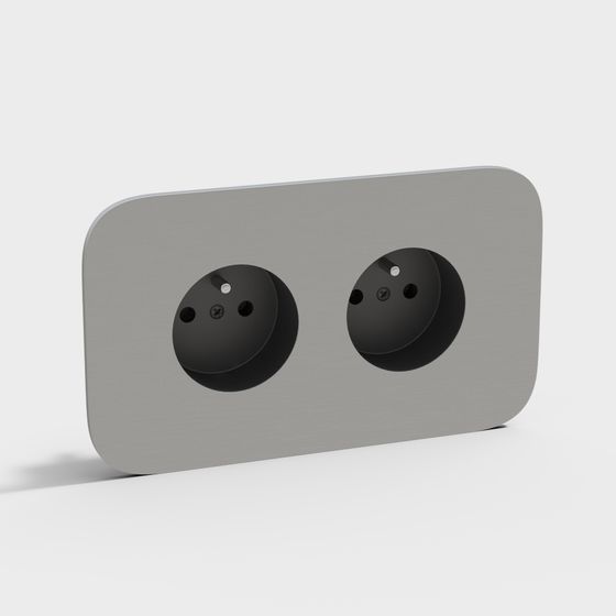 Stylish Double Socket 3D model for Creative Projects