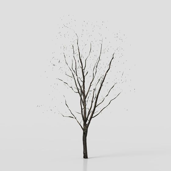 Realistic Low Poly Dead Tree 3D Model