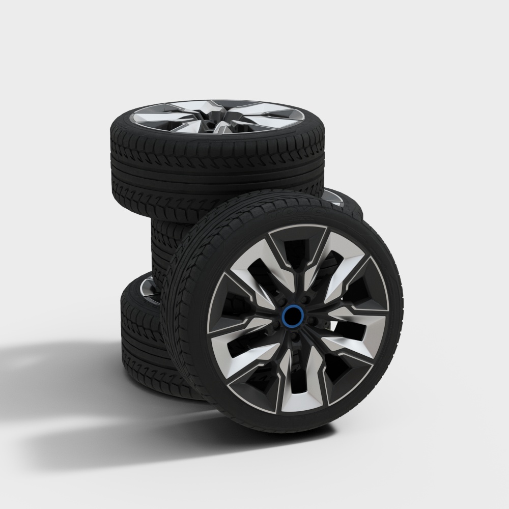 Stylish Low-Poly Tire 3D model for Modern Automotive Designs