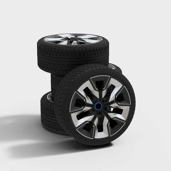 Stylish Low-Poly Tire 3D model for Modern Automotive Designs