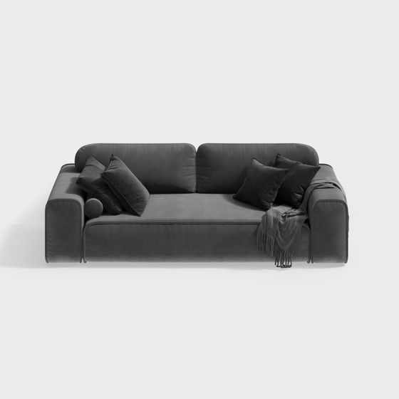Stylish Low-Poly 3D Sofa Model
