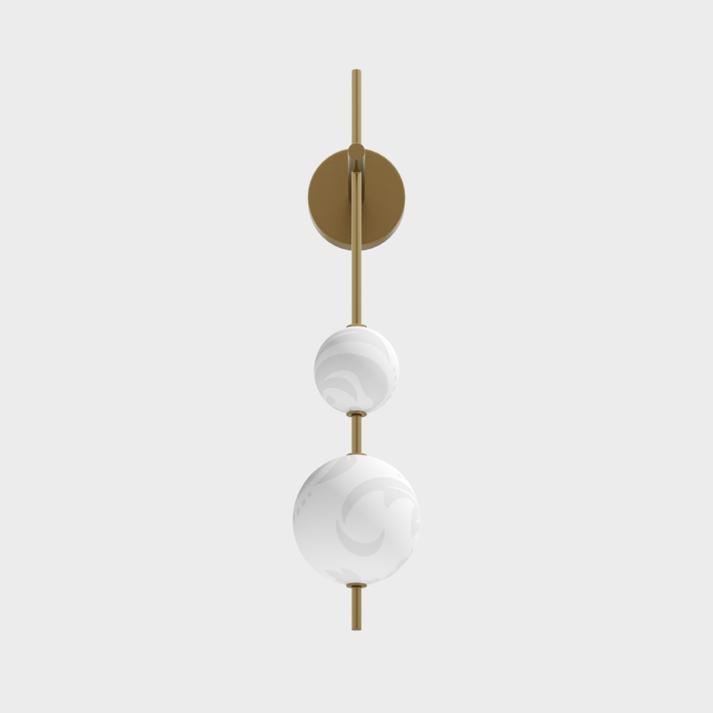 Elegant Gold and White Wall Lamp 3D model