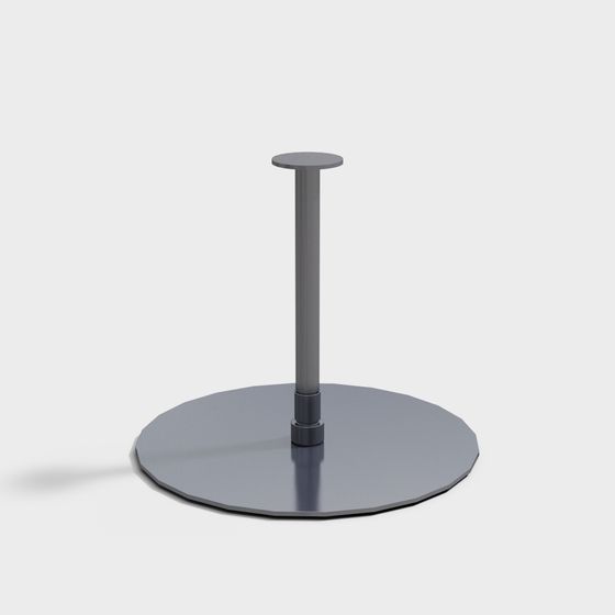Minimalist Gray Round Table 3D model