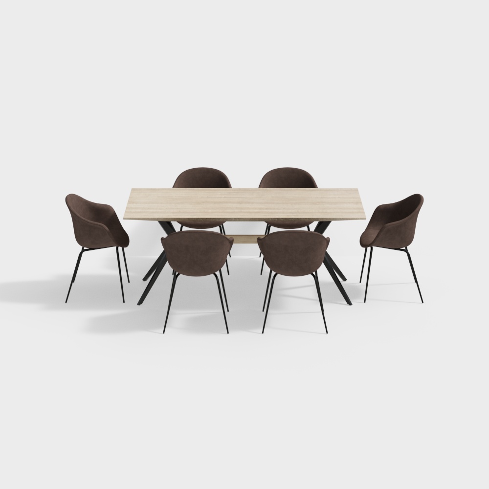 La forma table Amethyst Gubi Bat dining set