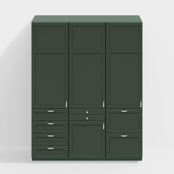 Forest Green Storage Cabinet 3D model for Modern Interiors