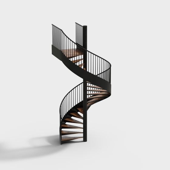 Stylish Spiral Staircase 3D model for Modern Projects
