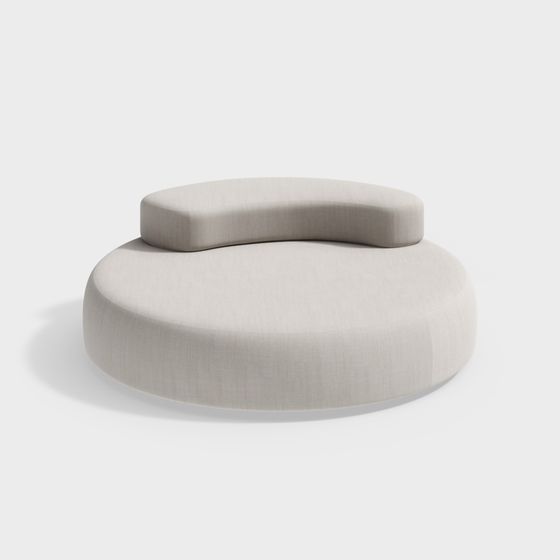 Streamlined Sofa 3D model for Modern Spaces