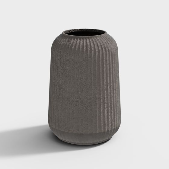 Stylish Textured Vase 3D model for Contemporary Spaces