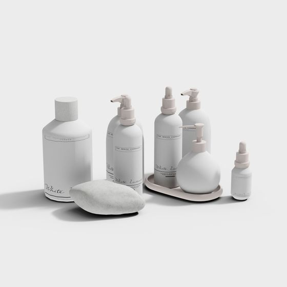 Elegant 3D Bottle Set Model by The White Company